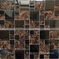 China supplier Foshan Brown iridescent glass 3d mosaic tile for bedroom WM22